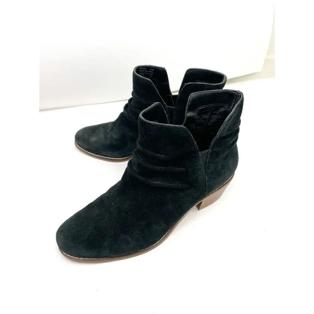 Cole Haan Alayna black suede bootie boots‎ slouch western flair